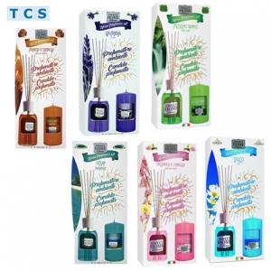 Ароматизатор для комнаты SWEET HOME с деревянными палочками + подарочный набор ароматических свечей