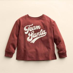 Детский расслабленный свитшот с принтом Little Co. By Lauren Conrad, Red Team Santa