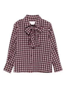 Блузка с бантом в клетку "гингем" Miss Grant Kids, красный