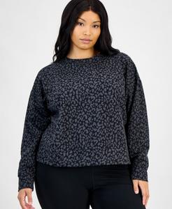 Толстовка большого размера с круглым вырезом и анималистическим принтом ID Ideology, Deep Black