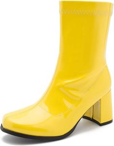 Женские ботинки LIURUIJIA Gogo, средняя голень, квадратный носок, на невысоком каблуке, с молнией, короткие ботильоны, Yellow