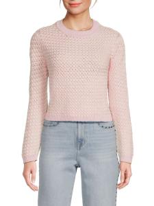 Хлопковый свитер открытой вязки DKNY, цвет Bliss Eggnog