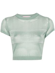Chiara Ferragni укороченный джемпер Eyelike с эффектом металлик, зеленый