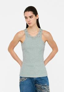 Топ LIU JO WITH BEJEWELLED APPLIQUÉS, Grey/Grey