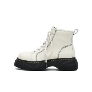 MASOOMAKE Короткие женские ботинки Мартин 5 см Fine Heather White, цвет Fine Heather White