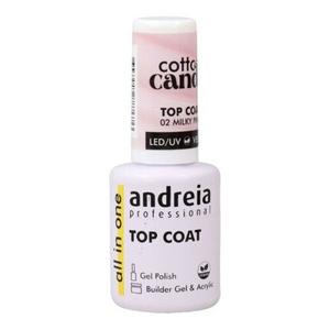 Andrea Cotton Candy Top Coat Закрепитель лака для ногтей № 02 Молочно-розовый 10,5 мл Andreia