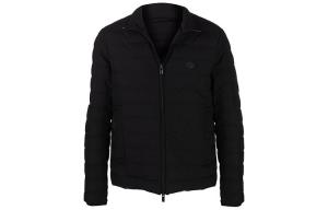 Приталенная утепленная куртка с высоким воротником EMPORIO ARMANI, черный