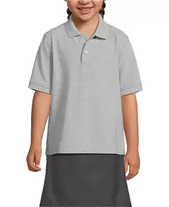 Детская поло с коротким рукавом из сетчатой ткани Lands' End, красный