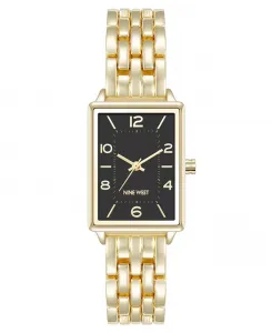 Женские часы Quartz Casual черные с позолотой из металлического сплава, 23 мм Anne Klein