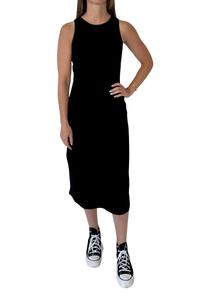 Платье без рукавов из хлопковой смеси черного цвета MOD REF