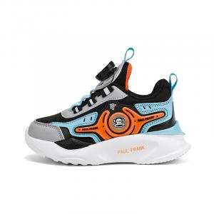 PAUL FRANK Легкие детские кроссовки с амортизаторами, черные, оранжевые