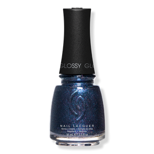 Лак для ногтей Mega Pigment, с мерцающими частицами China Glaze, Fall From Grace (dark blue-grey with small blue and purple glitter)