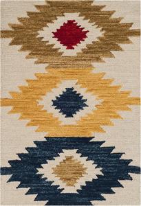 Ковер SAFAVIEH, 61 x 92 см, Aspen Collection, Ivory & Multi, ручной работы, марокканский богемный племенной стиль, шерсть, идеально для помещений с высокой проходимостью: прихожая, гостиная, спальня (APN704A)