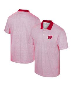 Мужская белая, красная рубашка-поло с принтом NC State Wolfpack в полоску Colosseum