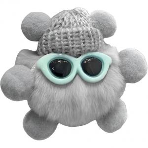 Бархатная маленькая угольная шарообразная кукла плюшевый кулон 8см высота Evening Tang, серый