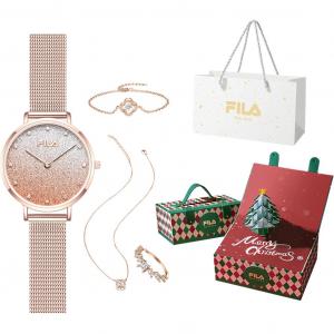 FILA Часы Wrist Watch Quartz Movement Stainless Steel Strap Gold Dial Women's Watch Love At First Sight Romantic Box