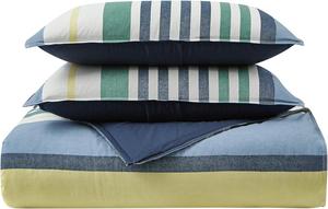 Nautica Комплект постельного белья Queen, двустороннее, хлопковое, средней плотности, сертифицировано Oeko-Tex, цвет Dover Blue