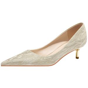 WEISHIBANGWEI Золотые женские туфли на тонком каблуке 4,5 см, цвет Gold