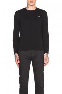 Хлопковая футболка с длинными рукавами черного цвета с эмблемой Comme Des Garcons Play, черный