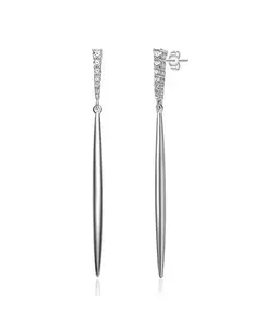 Серьги-Подвески в форме сосульки с кубическим цирконием из стерлингового серебра Genevive, silver