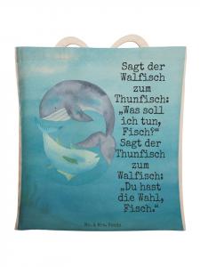 Mr. & Mrs. Panda Наплечная сумка белого цвета с изображением кита и тунца