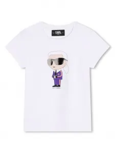Футболка с принтом Ikonik Karl KARL LAGERFELD KIDS, белый