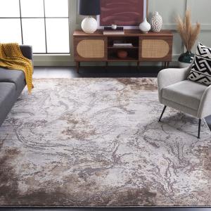 Ковер SAFAVIEH, 244 x 305 см, - Craft Collection - большой - Grey & Taupe, современный абстрактный дизайн, не линяет и легко чистится, идеально для гостиной, спальни, офиса, столовой (CFT864H)