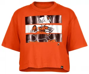 Женская оранжевая футболка свободного кроя New Era Cleveland Browns