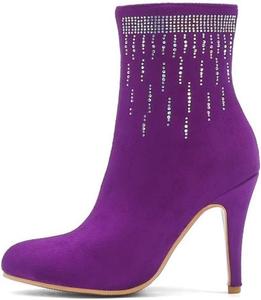 Женские ботильоны Bubumei с заостренным носком из нубука с декоративной отделкой, Purple