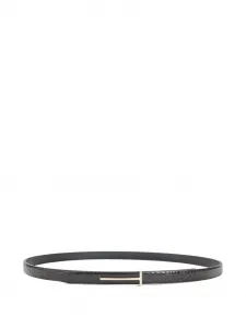 Ремень из кожи с эффектом крокодила Tom Ford, черный