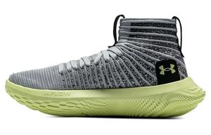 Баскетбольные кроссовки унисекс средней высоты серые/зеленые Under Armour