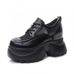 Shangjinni Женские повседневные туфли на каблуке 8 см черные, цвет Black