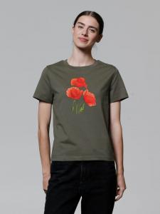 Футболка Poppy Flowers цвета хаки wat? Apparel