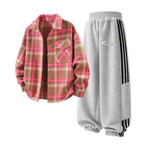 Детская повседневная спортивная одежда Disney, фуксия