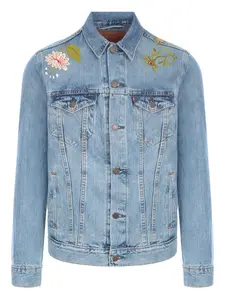 Джинсовая куртка с цветочной вышивкой Levi's, синий