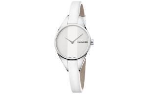 Наручные часы Calvin Klein Rebel Collection с кварцевым механизмом и кожаным ремешком, 29 мм, серебристый циферблат, женские