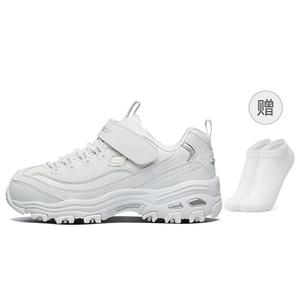 Нескользящие, амортизирующие, износостойкие, дышащие, низкие детские кроссовки для повседневной носки, серебристые, для подростков Skechers Kids, белый/серебряный