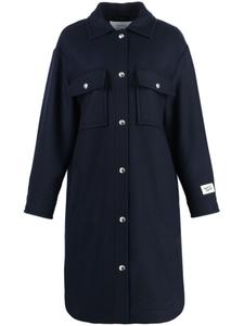 Шерстяное пальто Maison Kitsuné, синий