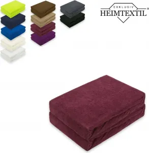 Простыня махровая на резинке, бренд: twin pack, 180 x 200 см, цвет бордо Südseetraum