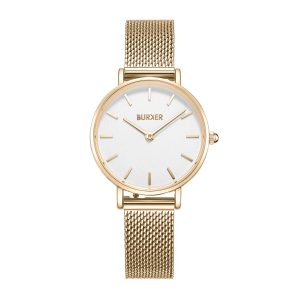 Часы Ruby Petite Gold White Mesh Burker