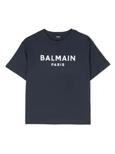 Футболка с логотипом Balmain Kids, синий