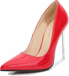 Женские туфли-лодочки с острым носком и тонким каблуком, замшевые, без застежки, для свадьбы и вечеринки VFDB, W-Red