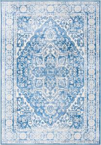 Ковер SAFAVIEH, 61 x 122 см, Brentwood Collection Ivory / Navy BNT832A Medallion Distressed Non-Shedding для прихожей, гостиной, фойе, спальни