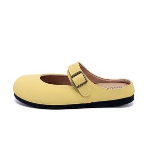 HUANQIU Женские сандалии с закрытым носком, устойчивые к истиранию, желтые