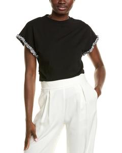 Футболка Gracia с цветочной аппликацией, черный