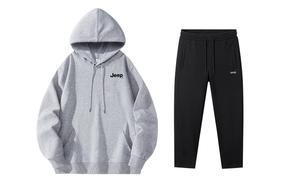 Wrangler Casual Sportswear Unisex худи утепленное Jeep, heather серый+черный fleece-lined casual pants