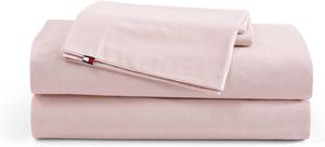 Tommy Hilfiger Комплект постельного белья, полный комплект, хлопковое шамбре, легкое плетение, нежная текстура, розовый