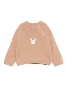 Вязаный джемпер с вышивкой в виде кролика и круглым вырезом Donsje, нейтральный