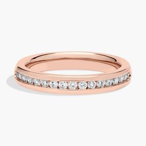 Кольцо с бриллиантами в канальной оправе из розового золота 14 карат (1/4 карата, чистота - HI / SI1-SI2) Blue Nile