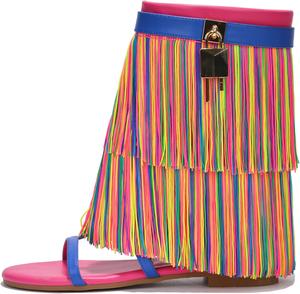 Сандалии Carami с круглым носком и откидным верхом (Carami) Cape Robbin, Multi Fringe